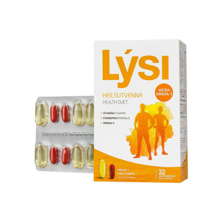 Омега-3 з вітамінами та мінералами, Health Duet, LYSI, 1000 мг, 64 капсули