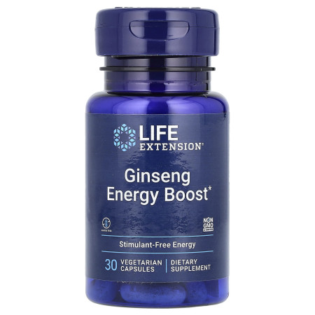 Женьшень для підвищення енергії, Ginseng Energy Boost, Life Extension, 30 вегетаріанських капсул