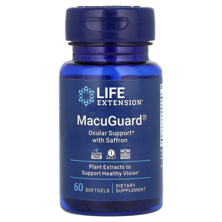 Підтримка зору з шафраном, MacuGuard, Life Extension, 60 гелевих капсул