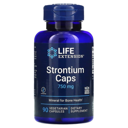 Стронцій для здоров'я кісток, Strontium, Life Extension, 750 мг, 90 вегетаріанських капсул (250 мг на капсулу)
