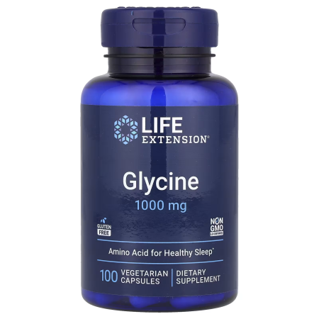 Глицин, Glycine, Life Extension, 1000 мг, 100 вегетарианских капсул