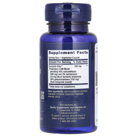 Экстракт куркумы, Curcumin Elite Turmeric Extract, Life Extension, 30 вегетарианских капсул