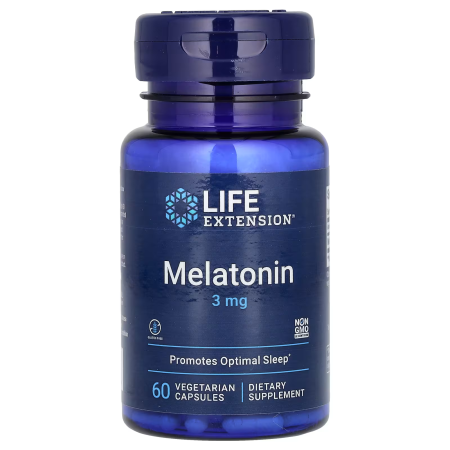 Мелатонин, Melatonin, Life Extension, 3 мг, 60 вегетарианских капсул