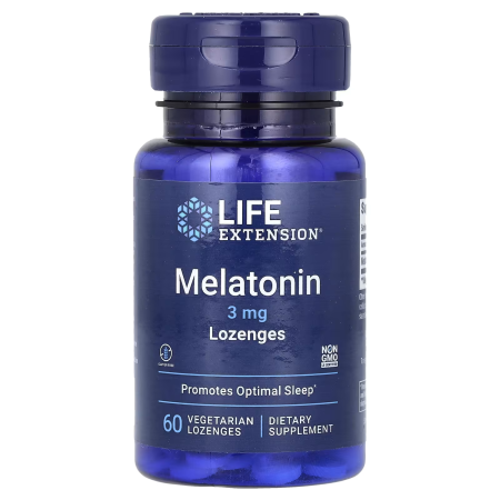 Мелатонін, Melatonin, Life Extension, 3 мг, 60 льодяників