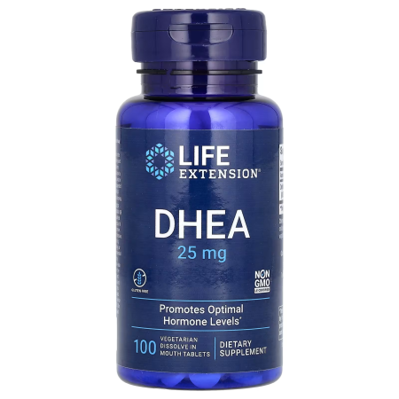 Дегідроепіандростерон, DHEA, Life Extension, 25 мг, 100 таблеток для розсмоктування