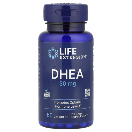 Дегідроепіандростерон, ДГЕА, DHEA, Life Extension, 50 мг, 60 капсул