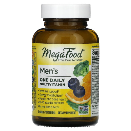 Мультивітаміни для чоловіків, Men's One Daily Multivitamin, Mega Food, 30 таблеток