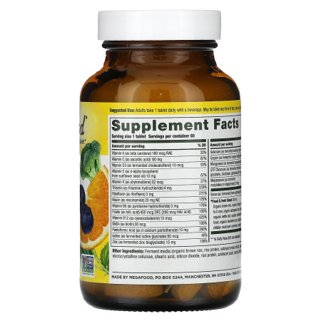 Мультивітаміни для чоловіків, Men's One Daily Multivitamin, MegaFood, 60 таблеток