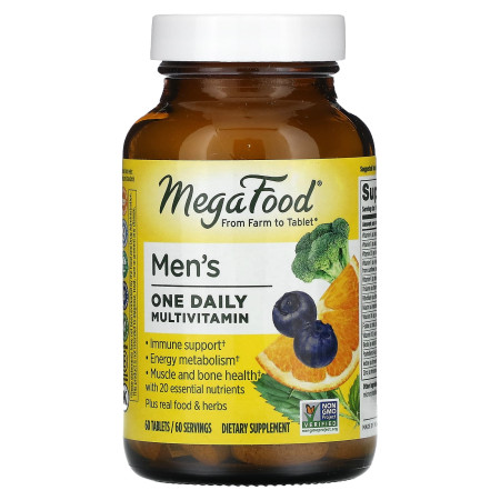 Мультивітаміни для чоловіків, Men's One Daily Multivitamin, MegaFood, 60 таблеток