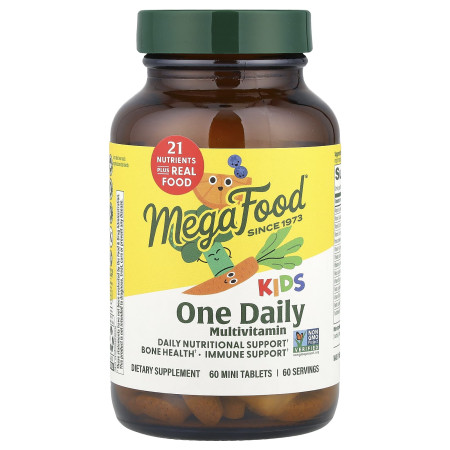 Мультивітаміни для дітей, Kids One Daily Multivitamin, MegaFood, 60 міні-таблеток