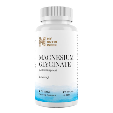 Магній гліцинат, Magnesium Glycinate, My Nutri Week, 120 капсул