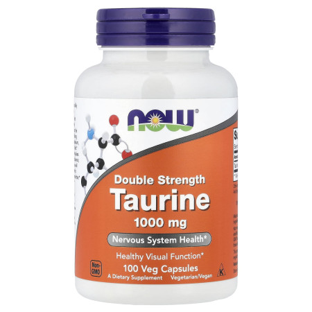 Таурин, Taurine, Now Foods, 1000 мг, 100 вегетаріанських капсул