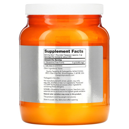 L-глютамін, L-Glutamine Powder, NOW Foods, порошок, 1 кг