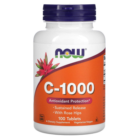 Вітамін С, C-1000, NOW Foods, 1000 мг, 100 таблеток