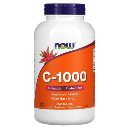Вітамін С, C-1000, NOW Foods, 1000 мг, 250 таблеток