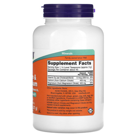 Кальцій и магній, Calcium & Magnesium, Now Foods, 227 г
