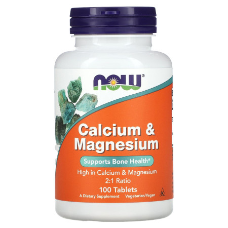 Кальций и магний, Calcium & Magnesium, Now Foods, 100 таблеток