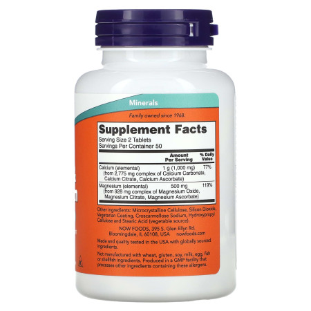 Кальцій і магній, Calcium & Magnesium, Now Foods, 100 таблеток