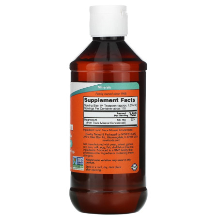 Магний с микроэлементами, Liquid Magnesium with Trace Minerals, Now Foods, жидкая форма, 237 мл