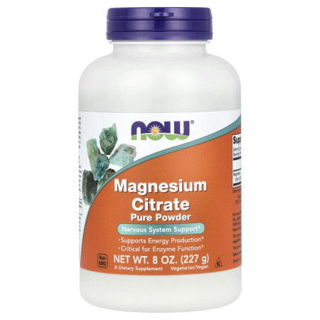 Магний цитрат, Magnesium Citrate, Now Foods, 100% чистый порошок, 227 г