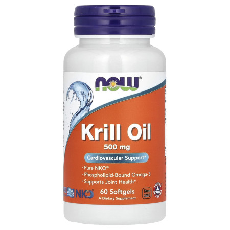 Масло криля, Krill Oil, NOW Foods, 1000 мг, 60 гелевых капсул