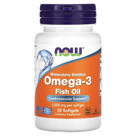 Омега-3 риб'ячий жир, Omega-3, NOW Foods, 1000 мг, 30 гелевих капсул