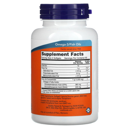 Омега-3, Omega-3 Mini Gels, NOW Foods, 180 гелевых капсул