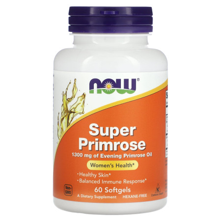Олія вечірньої примули, Super Primrose, NOW Foods, 1300 мг, 60 гелевих капсул