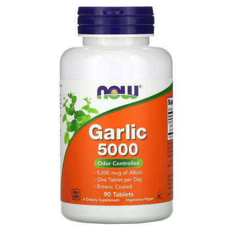 Часник 5000, Garlic 5000, NOW Foods, 500 мг, 90 таблеток