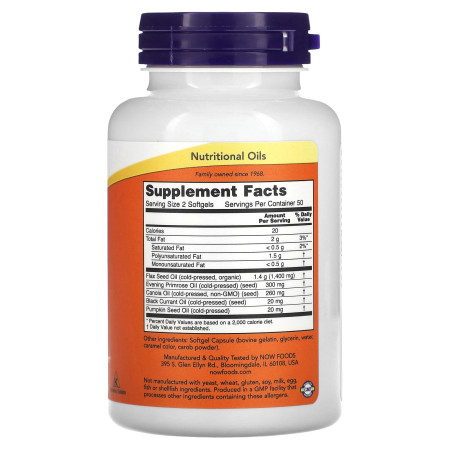 Омега 3-6-9, Omega 3-6-9, NOW Foods, 1000 мг, 100 гелевих капсул