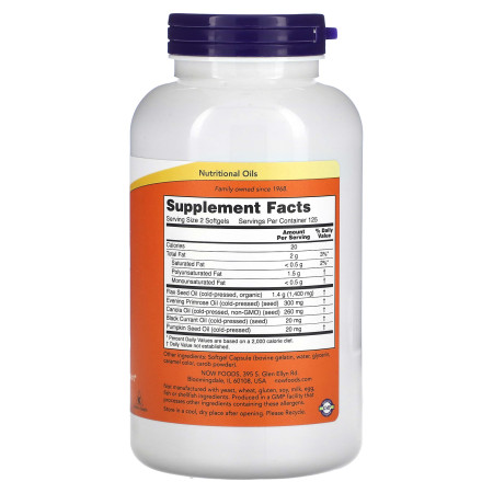 Омега 3-6-9, Omega 3-6-9, NOW Foods, 1000 мг, 250 гелевих капсул