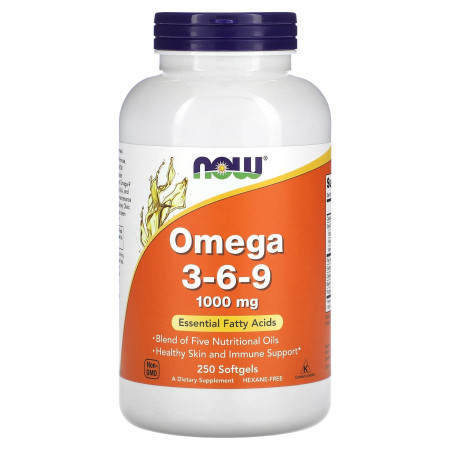 Омега 3-6-9, Omega 3-6-9, NOW Foods, 1000 мг, 250 гелевих капсул