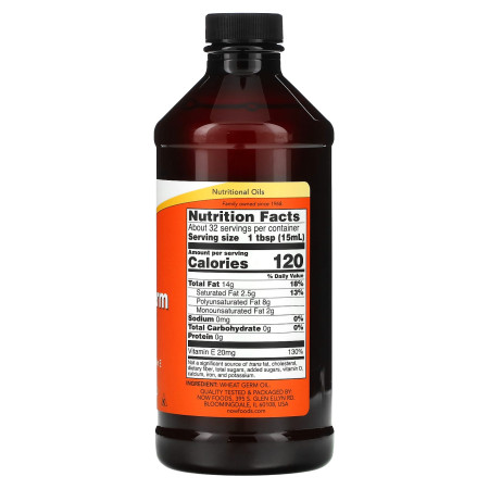Олія зародків пшениці, Wheat Germ Oil, NOW Foods, 473 мл