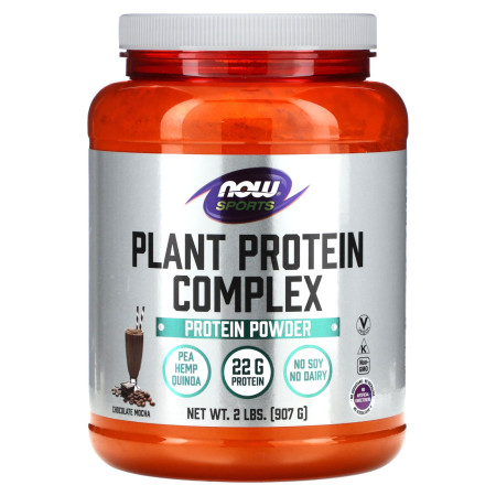 Протеїн рослинний, Plant Protein Complex, NOW Foods, смак шоколадного мокко, 907 г