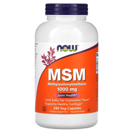 МСМ, Метилсульфонілметан, MSM, NOW Foods, 1000 мг, 240 вегетаріанських капсул