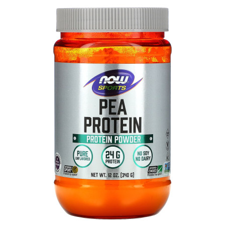 Гороховий протеїн, Pea Protein, Sports, NOW Foods, чистий, без ароматизаторів, 340 г