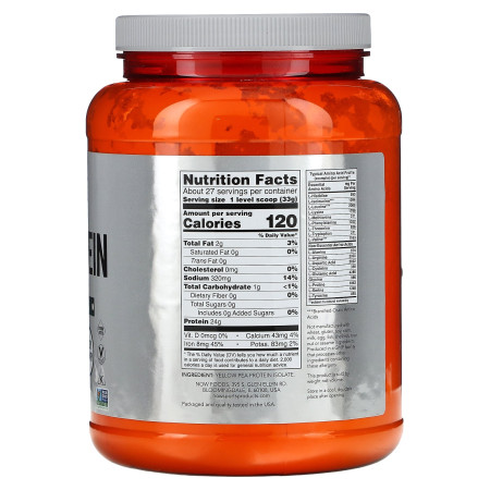 Гороховый протеин, Pea Protein, NOW Foods, Sports, чистый, без ароматизаторов, 907 г