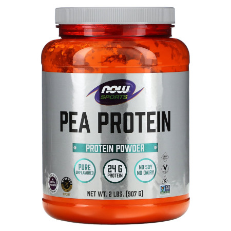 Гороховий протеїн, Pea Protein, NOW Foods, Sports, чистий, без ароматизаторів, 907 г