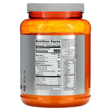 Сывороточный протеин, Whey Protein Powder, NOW Foods, Sports, сливочно-ванильный, 907 г