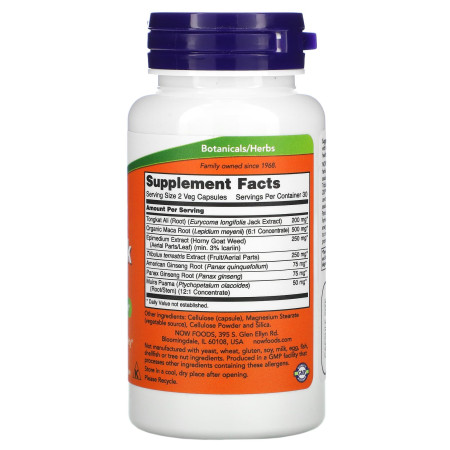 Репродуктивное здоровье мужчин, TestoJack 200, Now Foods, 60 вегетарианских капсул