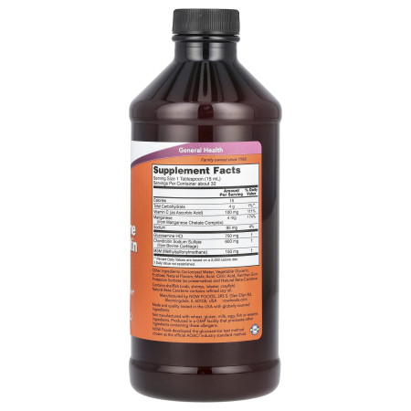 Глюкозамин и хондроитин с МСМ, Liquid Glucosamine & Chondroitin with MSM, Now Foods, жидкая форма, со вкусом цитруса, 473 мл