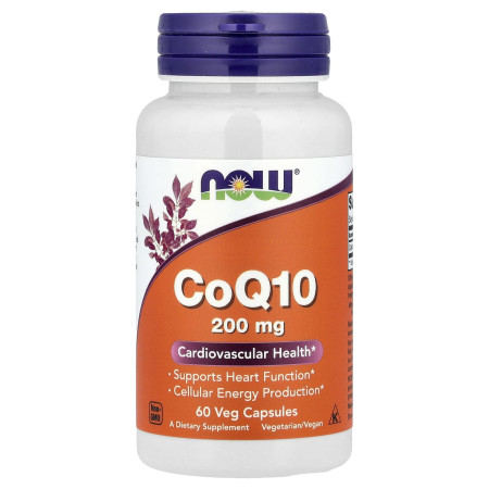 Коензим Q10, CoQ10, Now Foods, 200 мг, 60 вегетаріанських капсул