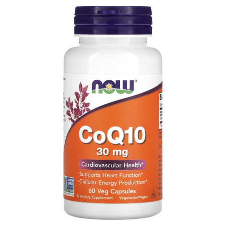 Коензим Q10, CoQ10, Now Foods, 30 мг, 60 капсул