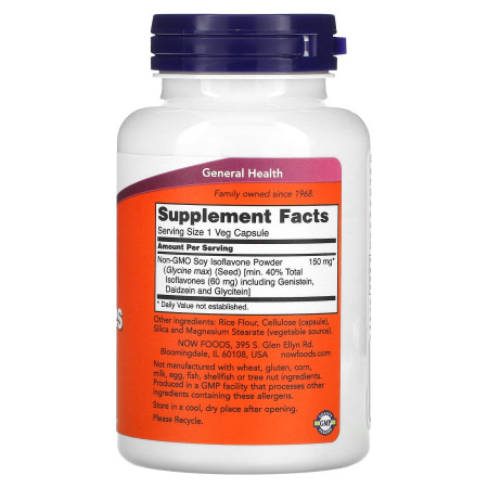 Соевые изофлавоны, Soy Isoflavones, Now Foods, 120 вегетарианских капсул
