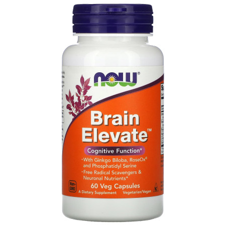 Підтримка роботи мозку, Brain Elevate, Now Foods, 60 вегетаріанських капсул