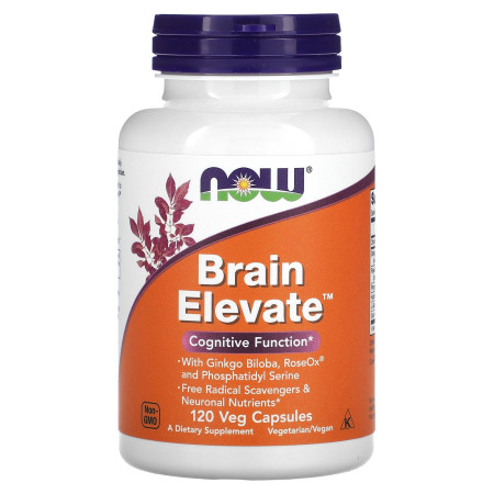 Підтримка роботи мозку, Brain Elevate, NOW Foods, 120 вегетаріанських капсул