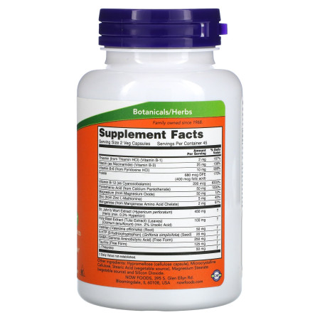 Підтримка настрою, Mood Support with St. John's Wort, Now Foods, зі звіробоєм, 90 вегетаріанських капсул