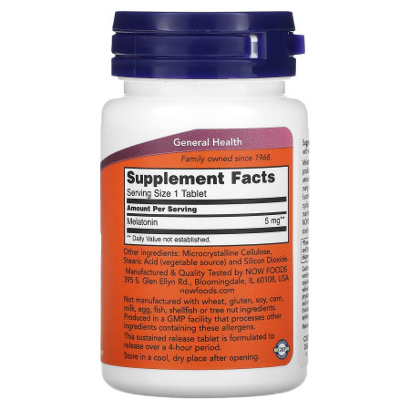 Мелатонин, Melatonin, Now Foods, 5 мг, 120 таблеток