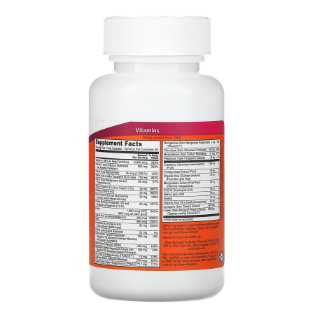 Мультивитамины для женщин Эва, Eve Capsules, Women's Multi, NOW Foods,  без железа, 120 вегетарианских капсул