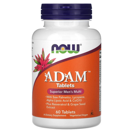 Мультивитамины для мужчин, ADAM, Superior Men's Multi, Now Foods, улучшенная формула, 60 таблеток